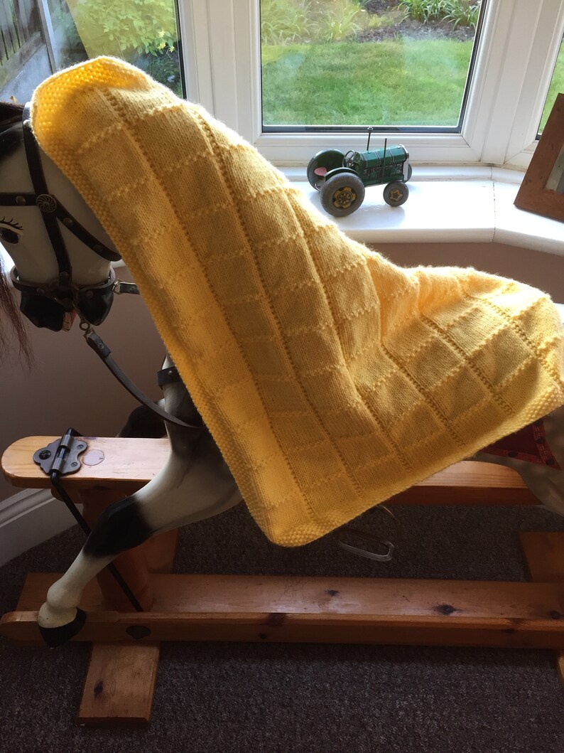 crib stroller or car seat. Made to order hand knit baby blanket for pram