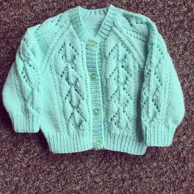 Baby cardigan, made to order, hand knit baby sweater image 9