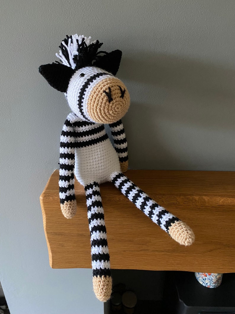Crochet zebra soft toy image 2