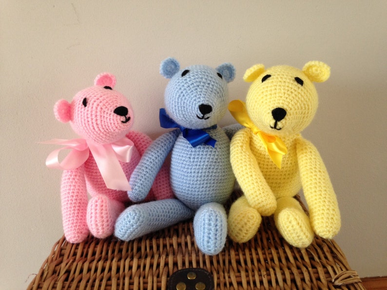 Teddy bear, baby gift, crochet, handmade image 1