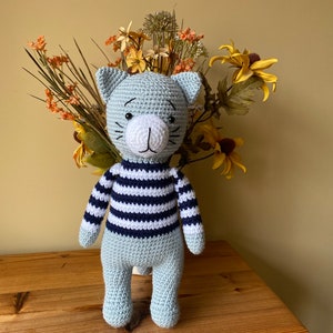 Cute crochet cat doll, cuddly toy image 1