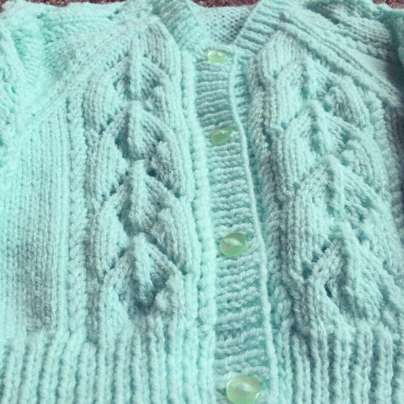 Baby cardigan, made to order, hand knit baby sweater image 8