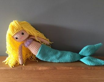 Crochet mermaid doll, crocheted toys