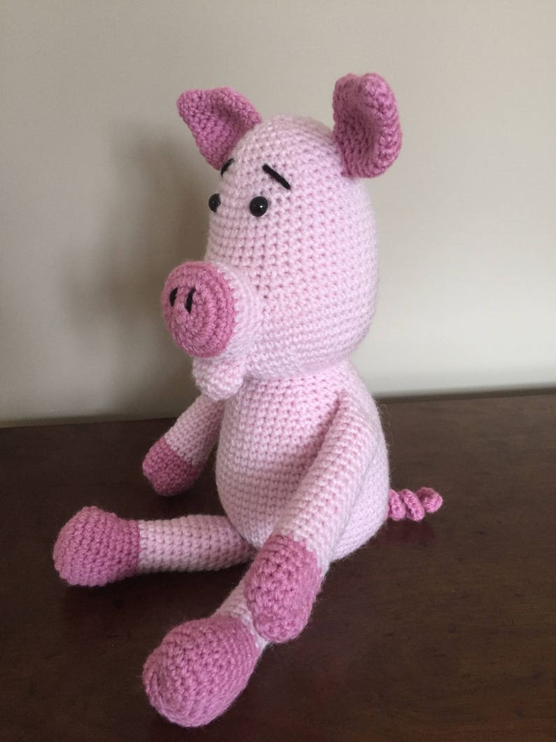 Handmade crochet pig toy image 6