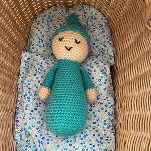 Crochet Sleeping Baby Doll: Handmade Acrylic Yarn Toy