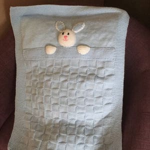 Pretty handmade baby blanket, knitted blanket image 7