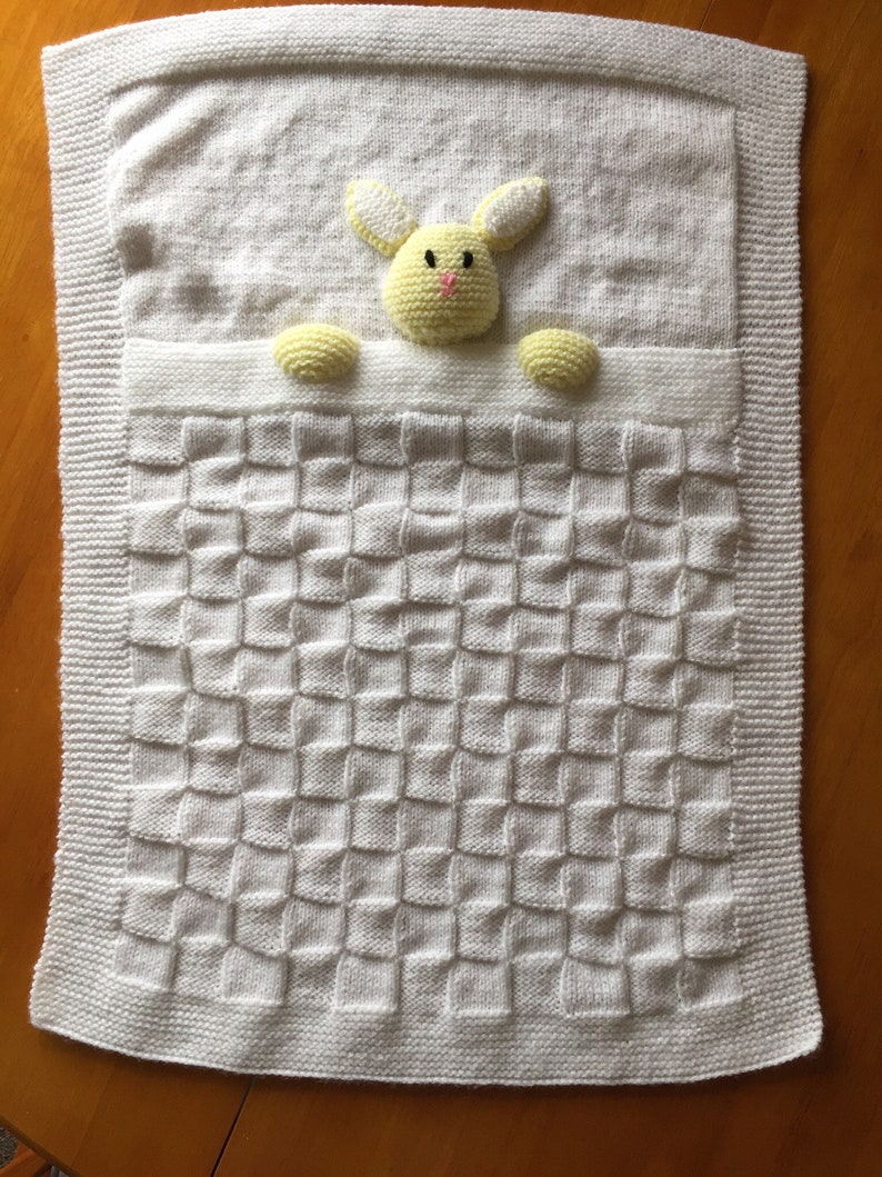 Pretty handmade baby blanket, knitted blanket image 10
