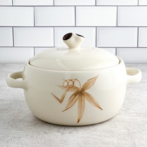 Vintage Winfield China Passion Flower Casserole with Lid and Handles MCM Dinnerware