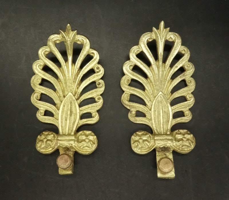 Paire d'ornements Aux Palmettes Style Empire Début 1900 - Bronze