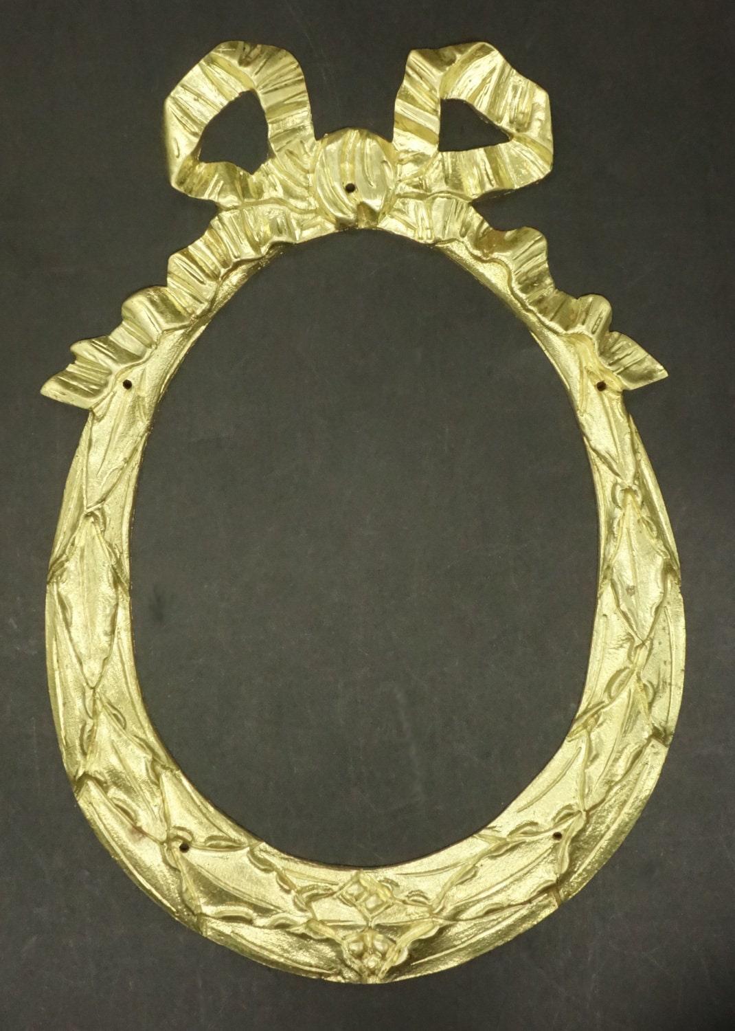 Ornement à La Couronne de Laurier et Noeud Style Louis Xvi - Bronze 22, 1 cm