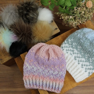 Build-Your-Own Fair Isle Knit Hat / Fair Isle Knit Hat / Chunky Fair Isle Knit Hat / Unisex Fair Isle Knit Hat / Chunky Hat with Faux Fur