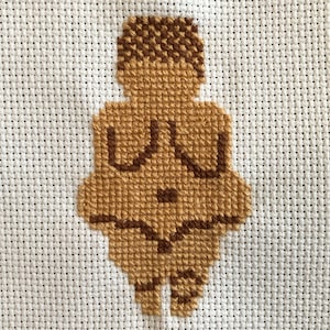 Venus of Willendorf Gradient Cross-Stitch Pattern