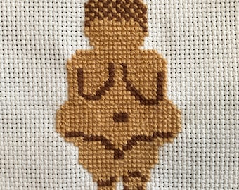 Venus of Willendorf Gradient Cross-Stitch Pattern