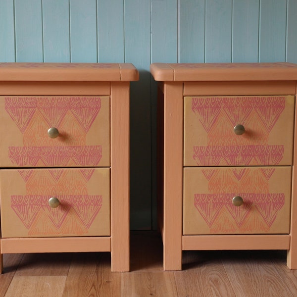 Painted Bedside Table Etsy UK