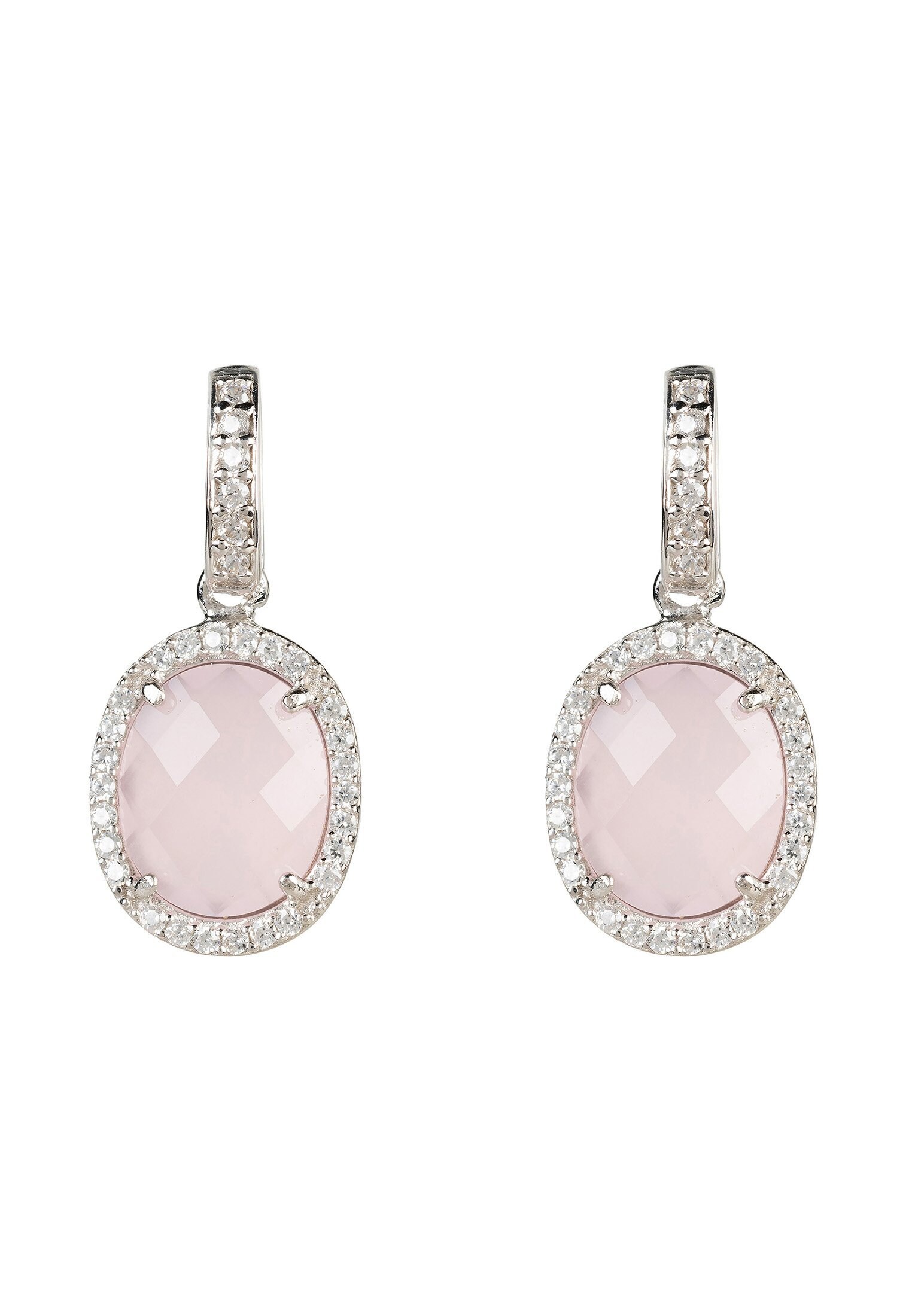 Earrings Silver Rose Quartz Pink Stud Gemstone Dangle Gift 925 | Etsy