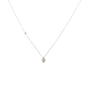 Latelita Women&#39;s 925 Sterling Silver Hamsa Hand Necklace with White Cubic Zirconia - 22ct Rose Gold Plating - One Size