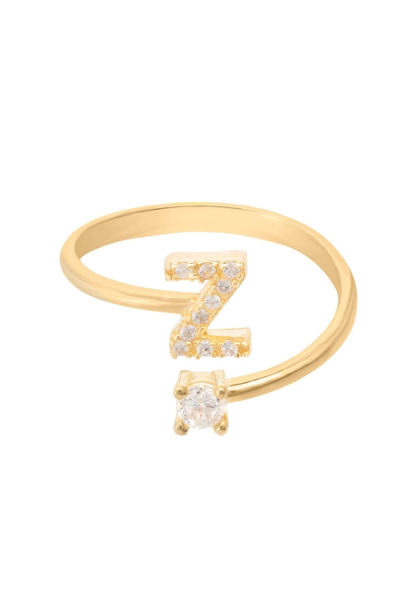 Initial Ring Gold Z - Etsy