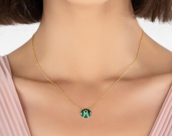 エメラルドグリーンジルコンのダビデの星ペンダント - ゴールド