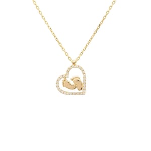 Heart Mum Pendant Necklace Gold - LATELITA Necklaces