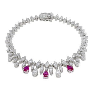 Duchess Ruby Tennisarmband Silver