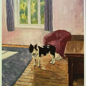 Mohn Hund der Border Collie - A4 Portrait Druck meines Original Kunstwerks auf stabiler Karton.