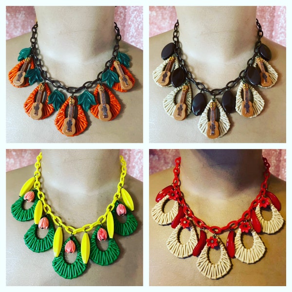 Vintage inspired necklace 40s/50s Hawaii/Tiki style