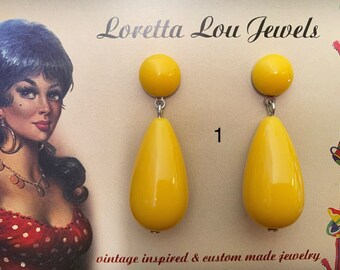 Boucles D'oreilles Pendantes Vintage Or Et Bakélite Noire - Modèle Rétro B13 - Occasion En Bon état