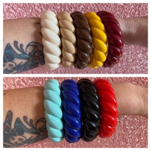 Vintage inspired bangles, 40s 50s style, twisted shape, Bakelite style