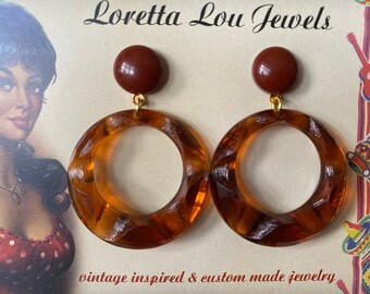 Vintage Inspired Earrings 40s/50s Style, Bakelite/lucite Style - Main Image