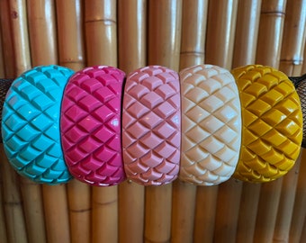 Vintage inspired bangles, carved style, pineapple pattern