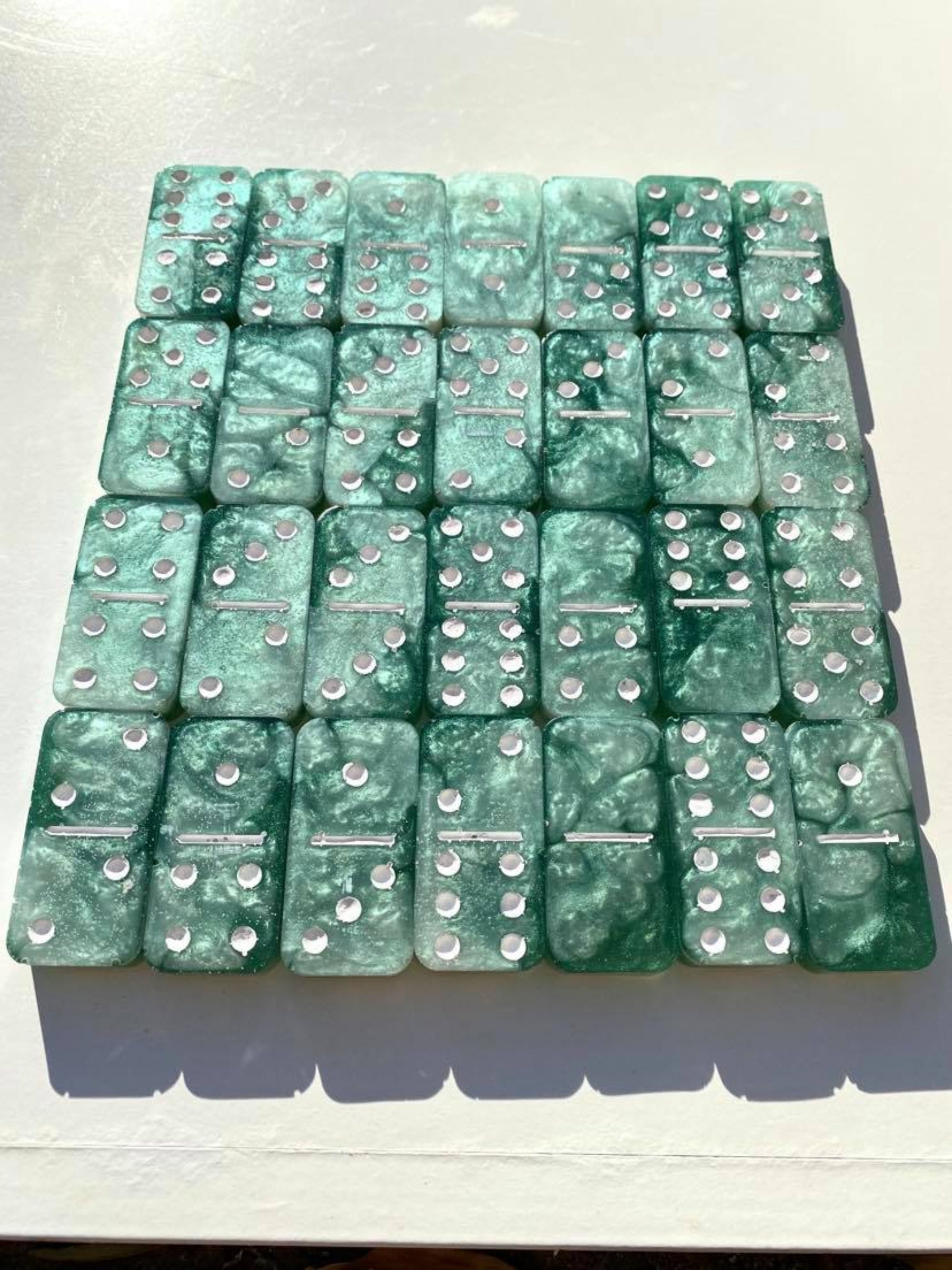 Custom Domino Set Glitter Resin Dominoes Color Customized Etsy UK