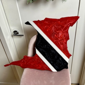 Trinidad and Tobago Flag Wall Art – Handmade Wood and Resin Caribbean Home Decor Gift