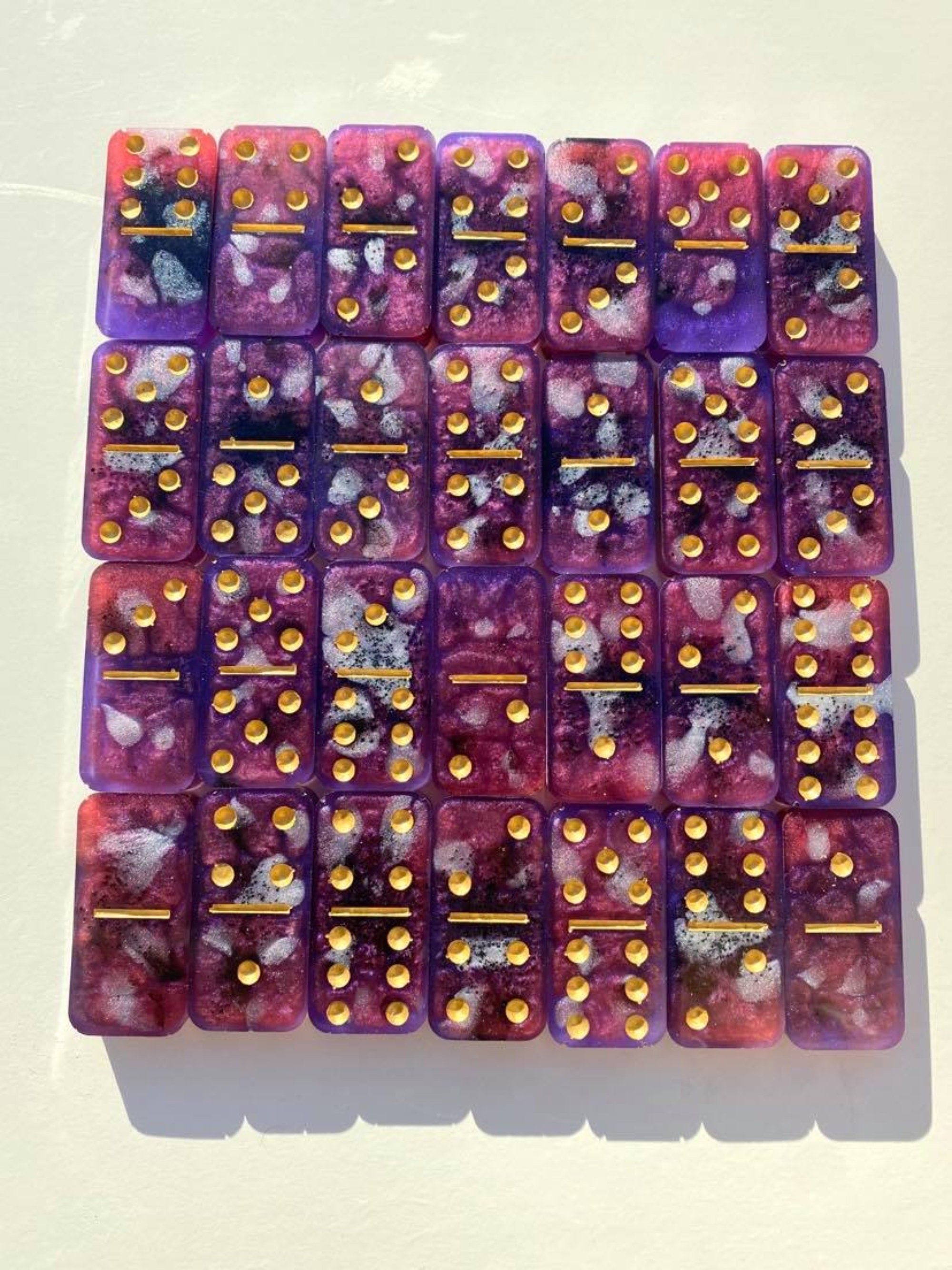 Custom Domino Set Glitter Resin Dominoes Color Customized Etsy UK