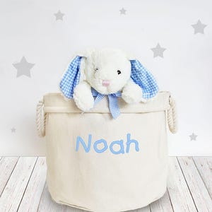 Personalised CHILDREN'S Toy Basket NURSERY, Kid's Toys Storage Bag, Toy Bin, Children's Bedroom Organiser, Bedroom Storage image 4