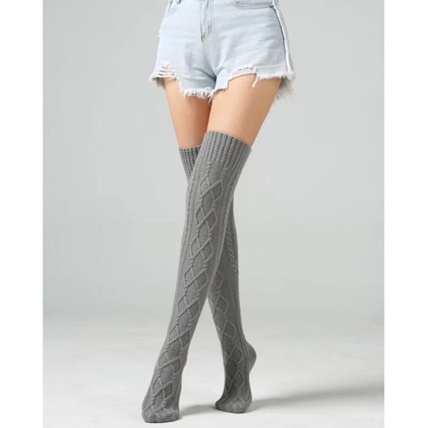 Over the Knee Cable Knit Socks, Thigh High Knitted Socks, Long Boot Socks, Wellie Socks, Cosy Slipper Socks, Loungewear, Winter Fashion