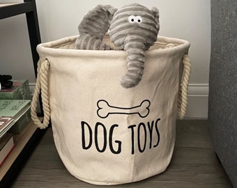 Dog Toys Basket, Dog Toys Storage Bag, Dog Toys Bin, Dog Toys Organiser, Pet Storage, Printed