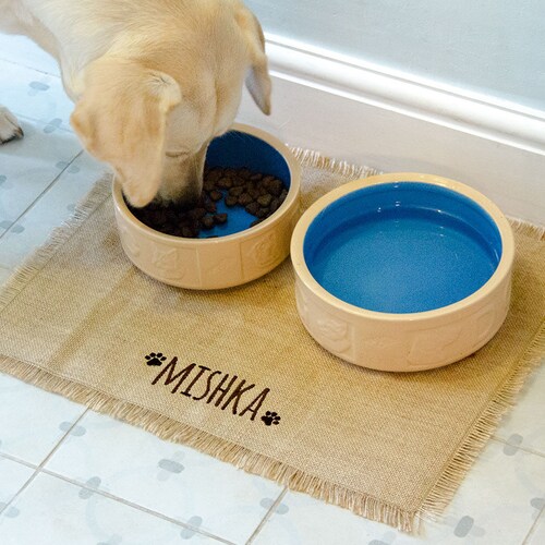Personalised Dog Feeding Mat With EMBROIDERED Name Dog Etsy