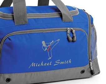 Personalised Martial Arts Bag Holdall, Karate Bag, Judo, Taekwondo, Sports Bag, Karate Belt, Black Belt, Gym Bag, shoe tunnel, Embroidered