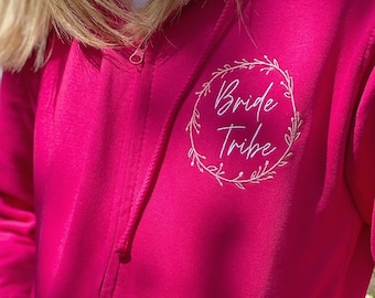 Embroidered Bride Tribe Bridal Party Hoodies, Bride Hoodie, Bridesmaid Hoodie, Bridesmaid Gift, Bride Squad, Hen Party, Wedding Hoodies