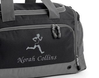 Gepersonaliseerde geborduurde Runner Bag Holdall, Runner cadeau, Marathon Kit, Sporttas, Atleettas, Running Club, Cross Country