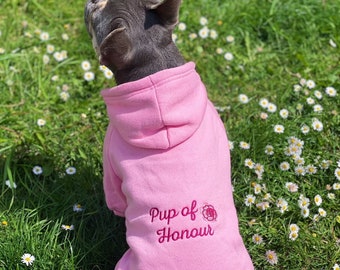 Pup Of Honour Embroidered Dog Hoodie, Dog Wedding Sweatshirt, Dog Lover Gift, Dog Hen Party Hoody, Dog Mama, Dog Wedding Attire, Best Pup