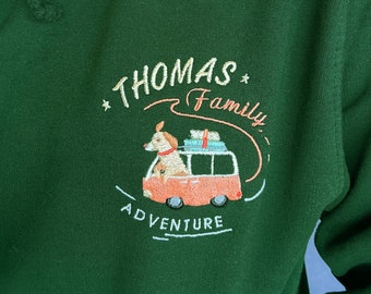 Personalised Family Matching Hoodies, Camping, Adventure Hoodies, Travel Buddies, Embroidered, Travel Hoodies, Camper Van, Holiday, Hiking