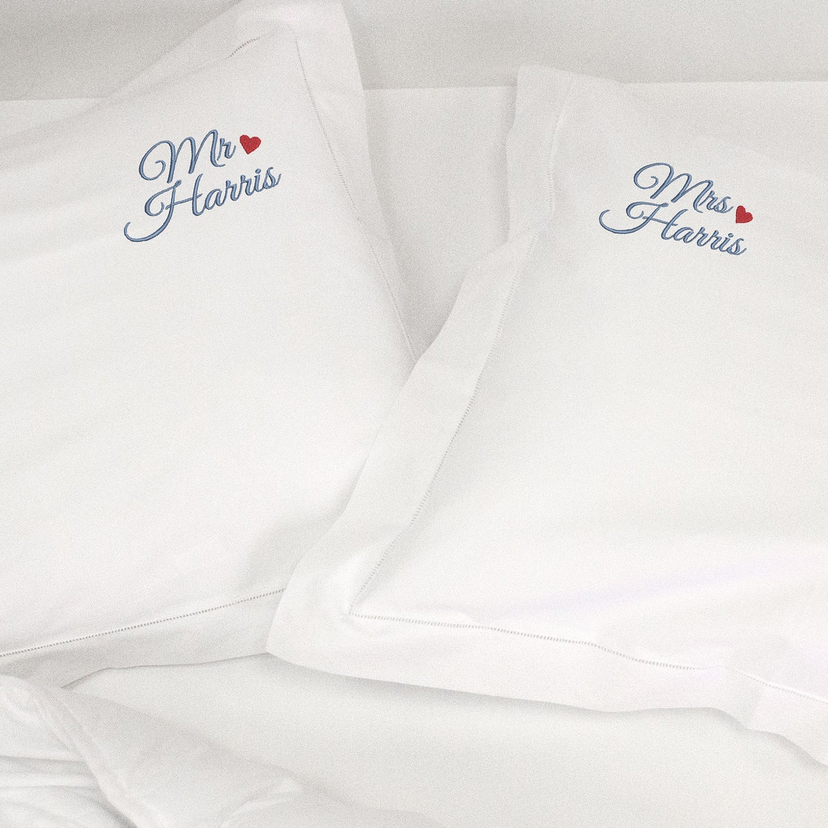 Mr & Mrs Pillow Cases - Embroidered, Wedding Gift for Couples, 2nd Cotton Wedding Anniversary Gift - Etsy