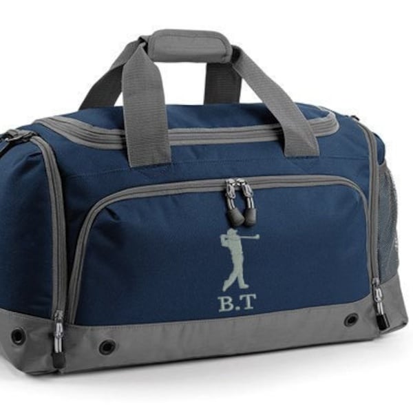 Personalisierte gestickte Golftasche Reisetasche, Golf-Kit-Tasche, Geschenke für Golfer, Sporttasche, aktiv, sportlich, Golfclub, Golf Society, Golf Swing