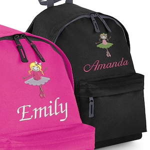 Personalised Children's Ballet Backpack, School Bag with Ballerina, Rucksack image 1