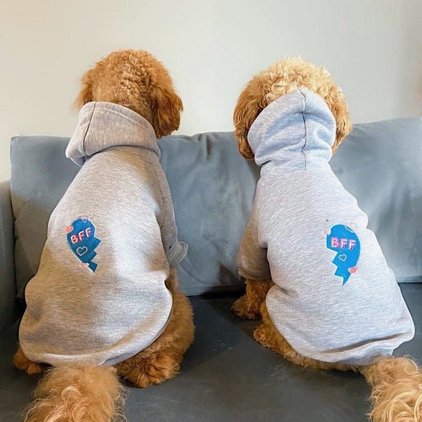 BFF Embroidered Matching Dog Hoodies, Best Friend Dog Hoodie, Dog Besties, Best Friend Gift, Dog Lover Gift, Dog Clothing, Dog Jumper