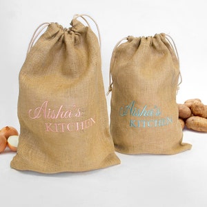 Personalised house warming gift, Potato Sack, Potato Bag,  Vegetable Sack, Kitchen Gift, Onion bag, Onion Sack, Jute Hessian Bag