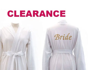 CLEARANCE***White Jersey Bride Robes, Pink Dressing Gowns, Bride Dressing Gowns, Wedding Robes, Bridesmaid, Maid of Honour, Mother of Bride