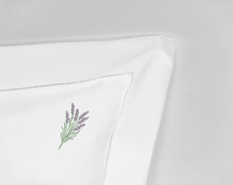 French Pillow Case French Linen Lavender Embroidered Pillowcases Pillows Pillow Cover Vintage Pillow Case Cotton  Birthday Gift for Granny