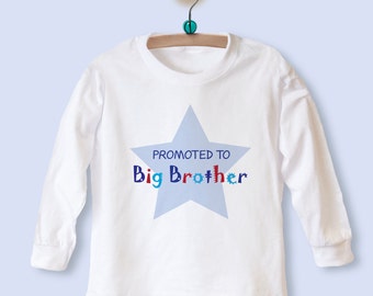 Big Brother T-Shirt, LONG SLEEVE Top, gefördert zu Big Brother, neues Baby-Geschenk für Geschwister
